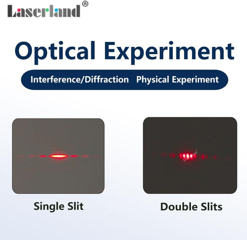 50 50mm Young's Double-Slit Experiment, Single Slit, with Holder Observation Board Red Light Source, Optics Elements