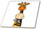 3dRose Funny Cute Giraffe Eating Vanilla Ice Cream Cone 12 Inch Ceramic