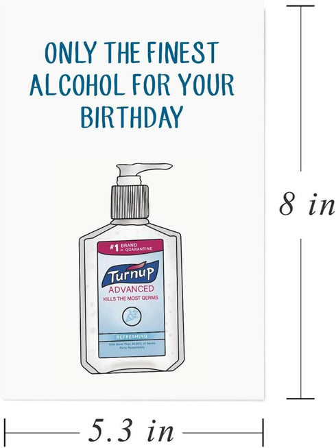 Gonzey Alcohol Quarantine Card, Social Distancing Cards, Funny Birthday Card for Him, Her, Friend
