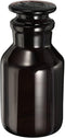 PATIKIL 250mL Round Wide Mouth Reagent Media Bottle with Amber Cap for Chemistry Lab, 1Pcs