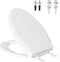Hibbent Elongated Toilet Seat with Oval Cover, Soft Close Toilet Seat, Easy
