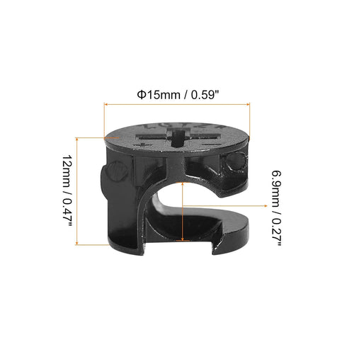 Cam Lock Nut for Furniture, 12pcs 15x12mm Joint Connector Locking Nuts Furniture Connecting Cam Fittings, Black