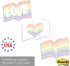 Gay Pride Flag Sticky Note Assortment | 4" x 3" Repositionable LGBTQ Love Notes | Set of 3 Rainbow Heart Flag Pads