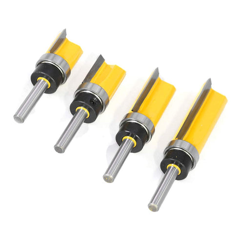 4Pcs Pattern Flush Trim Router Bit Set, 1/4 inch Shank Template Router Bits by CHoiKWong (1/2 inch Cutting Diameter)