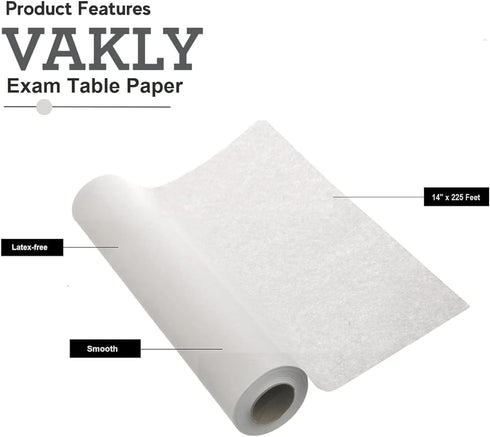 14''x225 Exam Table Paper - Disposable Smooth Medical Barrier Cover Roll - Wide Paper Rolls for Spas, Daycares