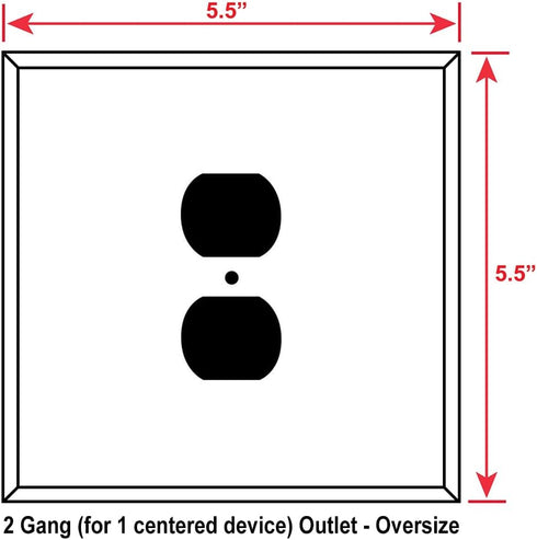 Oversized Jumbo Metal Outlet Cover: 2 Gang Electrical Outlet Cover Plate for Duplex Outlets