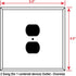 Oversized Jumbo Metal Outlet Cover: 2 Gang Electrical Outlet Cover Plate for Duplex Outlets
