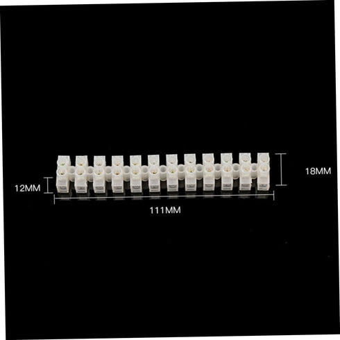 20pcs 12-Position 10a Terminal Strip High-Toughness Plastic Brass Firmware Electrical Wire Terminal Connector