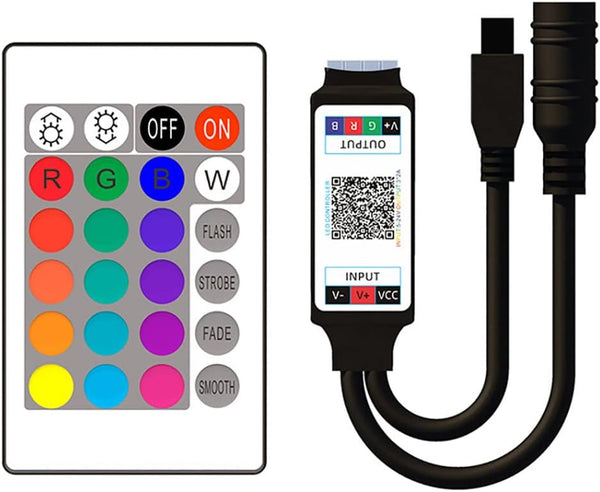 Generic DC12V 4 pin RGB Controller BT Smart APP Controller with 24-Key IR
