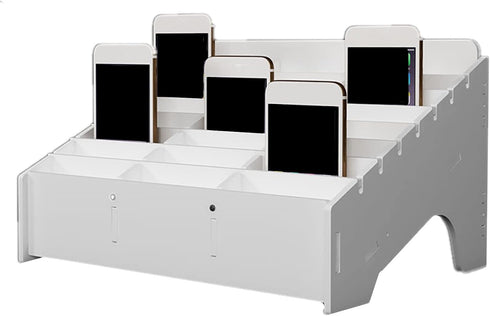 Cell Phone Storage Box - 24 Compartment Classroom Holder, Mobile Phone Desktop Organizer for Office, School