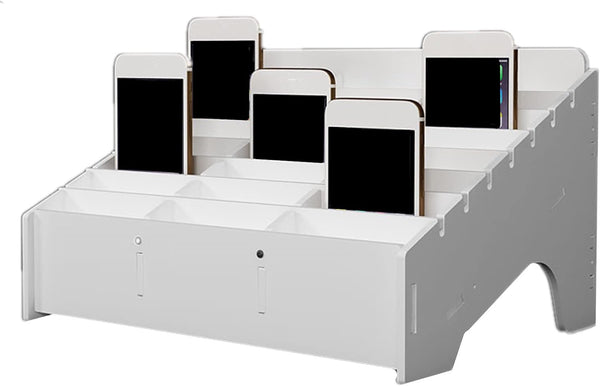 Cell Phone Storage Box - 24 Compartment Classroom Holder, Mobile Phone Desktop Organizer for Office, School