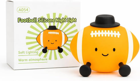 Bailey Baby Football Squishy Silicone Night Light, Touch Dimmable Light Up Football