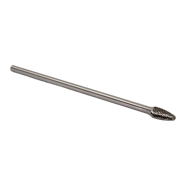 Drill America SF-1 Carbide Burr/Rotary File Tree Radius End Double Cut for Die Grinder 1/4" Dia. x 1/2" Cut Length