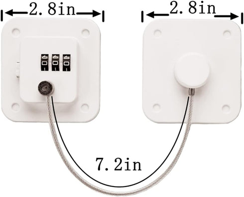 Refrigerator Combination Locks, Safety Fridge Locks for Kids, Mini Washer, Cabinet, Drawer (Black White)