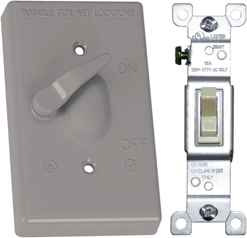 SIGMA ELECTRIC 14216 Sigma Toggle Switch, 2-3/16" X 4-9/16" Al 1 Gang, Gray Shrinkwrap