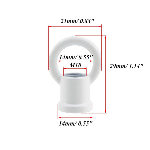 Antrader M10 20Pcs Ceiling Hook Ring, Chandelier Lamp Connectors, Pendant Light Hanging Eye Nut for Light Fixture,White