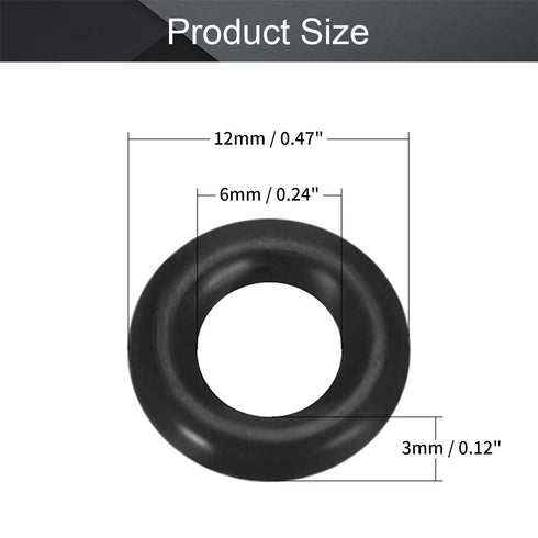 Othmro 50Pcs Nitrile Rubber O-Rings 0.11inch Wire Dia 0.47inch OD Metric Sealing Nitrile NBR Rubber Washers for Oil or Air Sealing Professional Plumbing Car Repair Air or Gas Connections Black