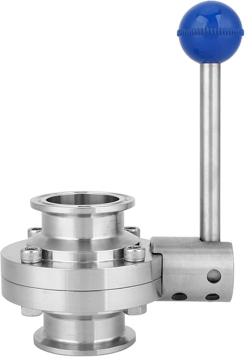 AHANGYGER 1.5 Inch 304 Lever Type Stainless Steel Sanitary Valve, Clamp Style Water and Oil Control Valve, Pull Handle