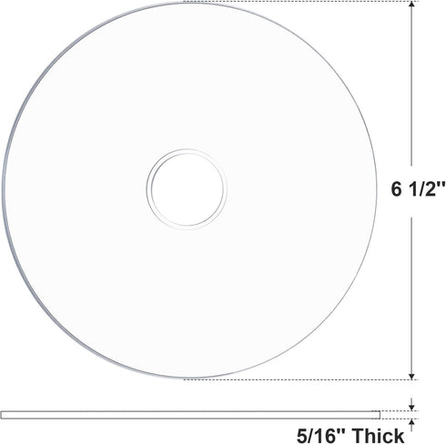 YAIRMIS 6-1/2" Nut,5/16 Inch Dia Router Base Plate,DIY Drilling, w/BrassCentering Pin &Brass Thick Base Plate,Clear