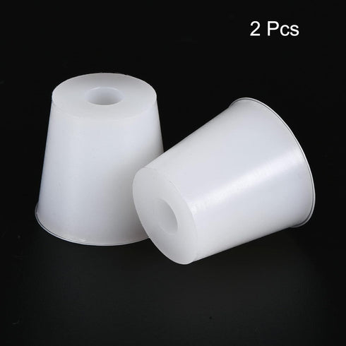 MECCANIXITY Silicone Rubber Tapered Plug, 22mm to 29mm with Hole for Laboratory Use, 2 Pieces