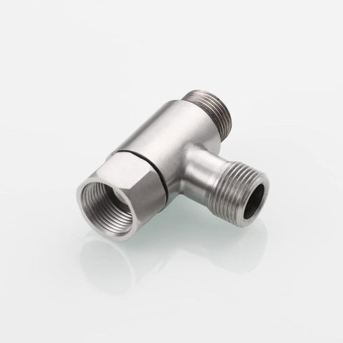 Add On Tee Fitting, Stainless Steel Toilet Water Supply Line Splitter, 3/8" x 3/8" x 3/8"