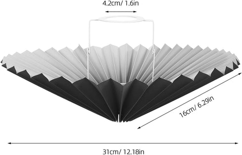2pcs Toddmomy Pleated Fabric Lampshades with Metal Frame, Black and White Nightstand and Floor Lamp Shade Replacement