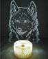 YTDZLTD 3D 16 Creative Wolf Night Light Colors Changing USB Power Remote Control Touch Switch Decor Lamp Optical