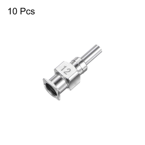 10pcs 12Gauge Stainless Steel Dispensing Needles, 1/4" Blunt Tips Luer Lock for Thick Liquids, Lab Use