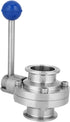 AHANGYGER 1.5 Inch 304 Lever Type Stainless Steel Sanitary Valve, Clamp Style Water and Oil Control Valve, Pull Handle