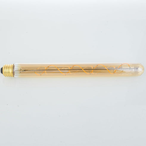 T300/T10 Long Tubular Light Bulb, 40 Watt Equivalent, E26 Base, Amber Vintage Edison Bulb, 4W Dimmable, 2 Pack