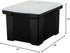 Storex Plastic File Tote Storage Box, Black/Silver, Letter/Legal Size, Snap-On Lid