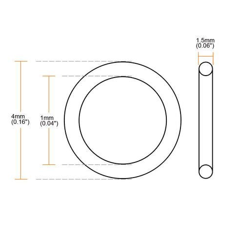 uxcell Silicone O-Rings, Pack of 30 VMQ Seal Gasket for Pipe Repair, 4mm OD 1mm ID 1.5mm Width, White