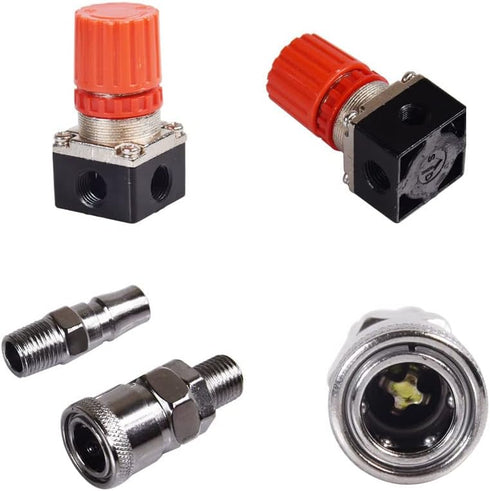 Air Compressor Pressure Regulator with Dial Indicator, 0-175 PSI Air Gauge for Air Tools and Compressor (four-way valve)