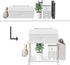 VEDECASA 2 Tier Modern White Wooden Under Desk Printer Stand with Storage Bag for Home Office