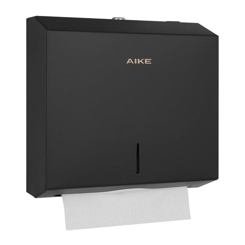 AIKE 250 Sheets Compact Multifold Wall Mount Paper Towel Dispenser,Stainless Steel Black