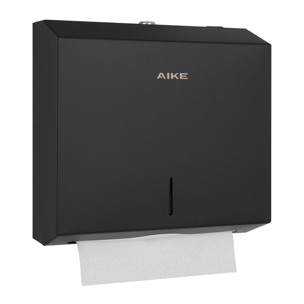 AIKE 250 Sheets Compact Multifold Wall Mount Paper Towel Dispenser,Stainless Steel Black