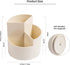 Desk Pencil Pen Holder, 3 Slots 360-Degree Spinning Organizer for Office, Art Supply, Cute Pencil Cup, White
