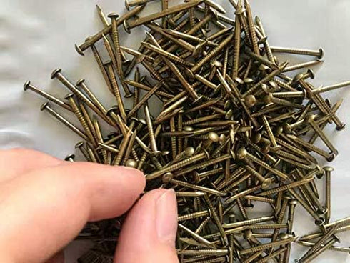 Wooden Nail Tiny Antique DIY Decorative Boxes Accessories, Mini Nail 1inch/25mm (Bronze, 100pcs)