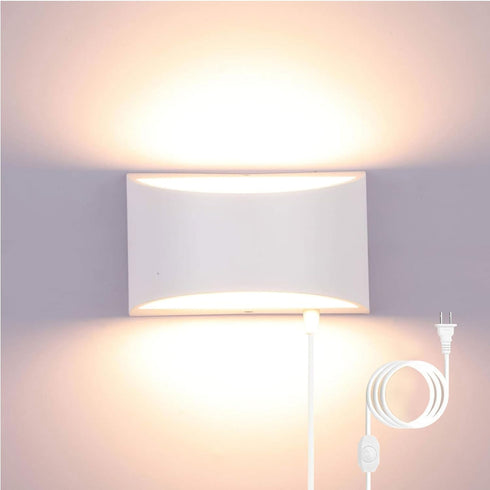 Lightess 12W Plug in Wall Sconces Modern LED Wall Light Dimmable Indoor