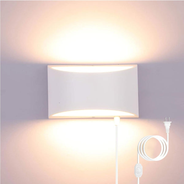 Lightess 12W Plug in Wall Sconces Modern LED Wall Light Dimmable Indoor