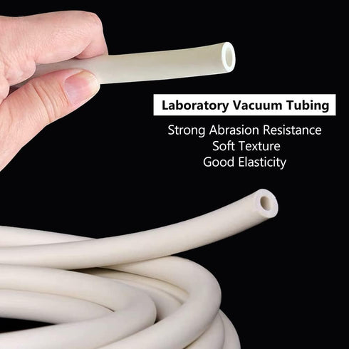 Lab Vacuum Rubber Tubing, 12mm (15/32") OD, 8mm (5/16") ID, Strong Thick Wall Connections for Glassware Labware
