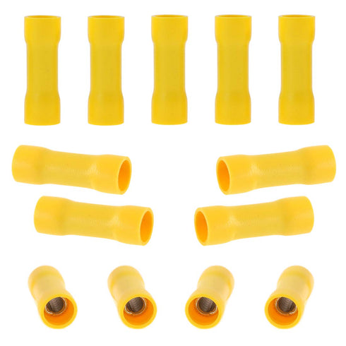 Glarks 100pcs 12-10 Gauge Butt Electrical Insulated Quick Splice Crimp Terminals Connectors