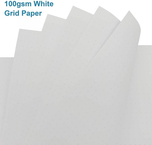 Spiral Dot Grid Notebook - A5 Bullet Dotted Journal, 80 Sheets / 160 Pages, 100gsm White Paper, Transparent Cover