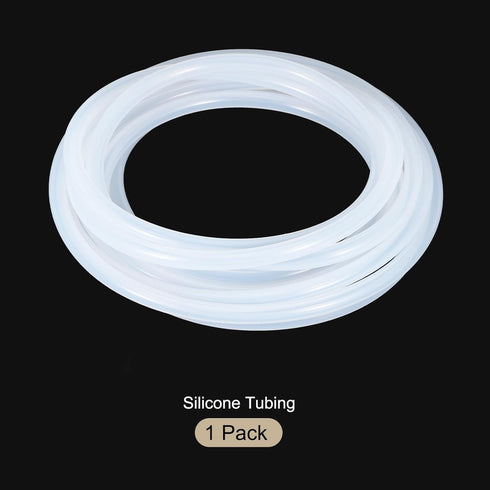 16ft Clear Silicone Tubing 1/4" ID x 3/8" OD, 6mm x 10mm Industrial Plastic Tubing for Pump Siphoning, Draining