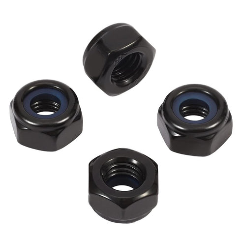 MewuDecor #8-32 304 18-8, 50 Nylon Insert Hex Lock Nuts Locknuts, Stainless Steel Black Oxide, PCS