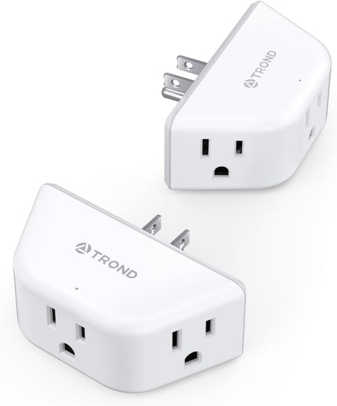TROND Multi Plug Outlet Extender 2 Pack, Electrical Wall Outlet Splitter, 3 Way Outlet Wall Adapter