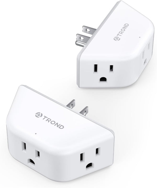 TROND Multi Plug Outlet Extender 2 Pack, Electrical Wall Outlet Splitter, 3 Way Outlet Wall Adapter