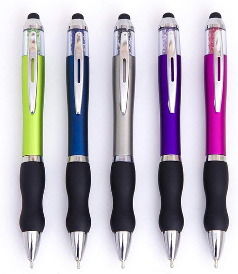 Stylus Pens for Touch Screens, Medium Point Pens with Crystals for Women and Kids, Black Ink, 5-Pack
