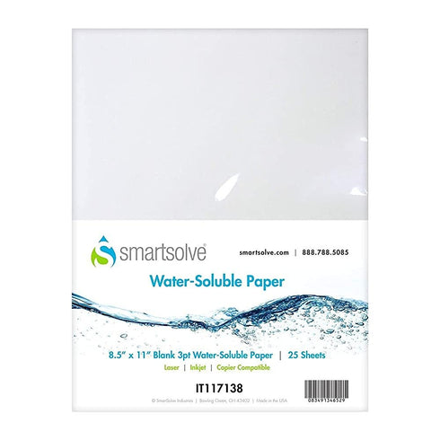 IT117138 3pt Water-Soluble Paper, 8.5" x 11", White, Pack of 25