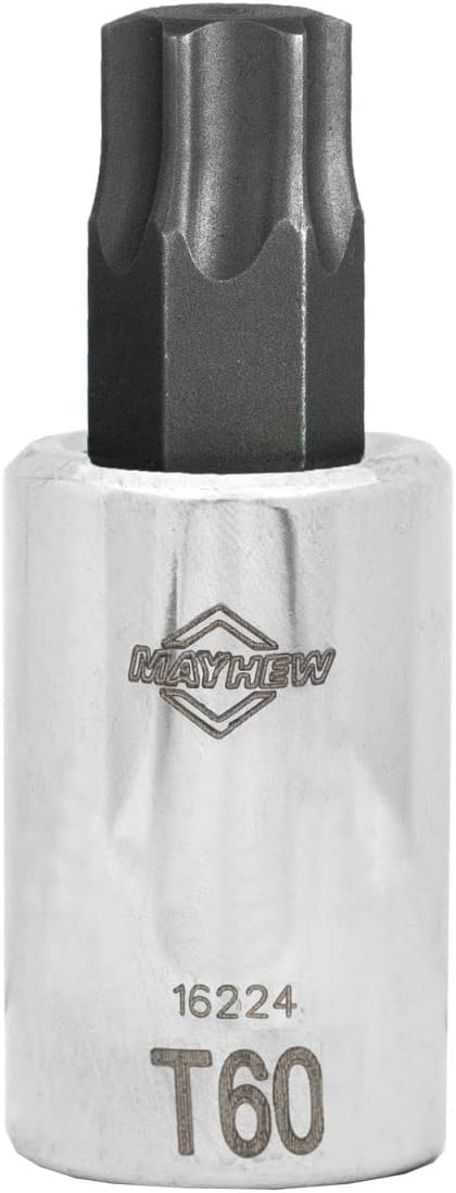 Mayhew Tools 16224 1/2" Square Drive Small Insert Socket Bit, Torx T60